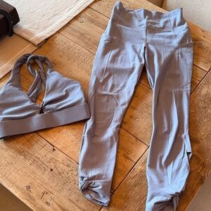 Fabletics Lavender Workout Set - Sports Bra & Leggings